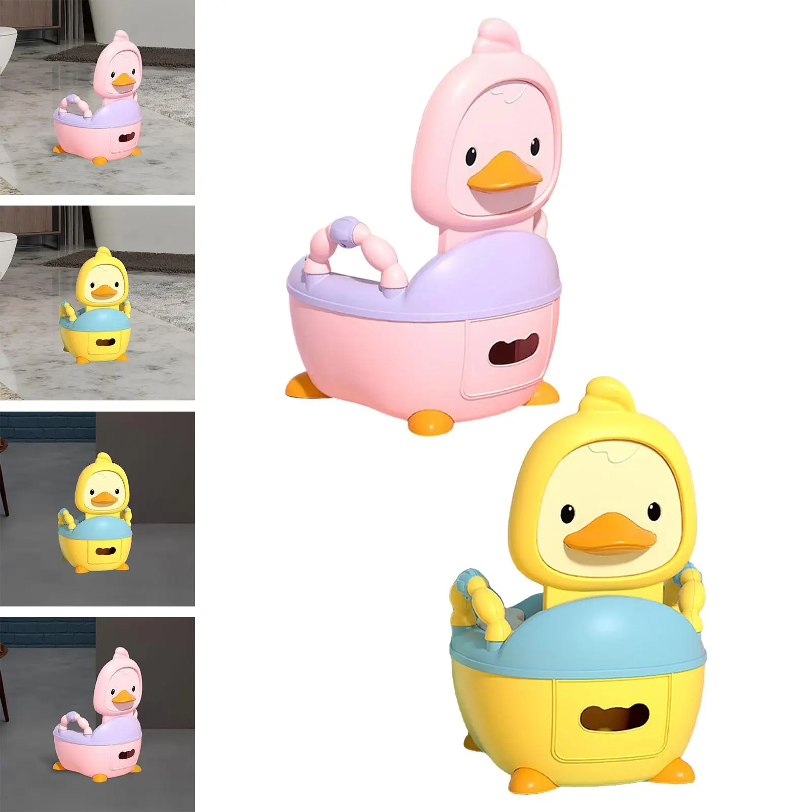 Baby Potty Toilet with Handle Comfortable Baby Carry Potty Realistic Toilet Potty for Kids Babies Infants Ages 0-7