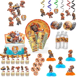 Pata patrulla dibujos animados decoración de fiesta cumpleaños Zuma tema globo Banner pastel Topper suministros para espectáculo bebé