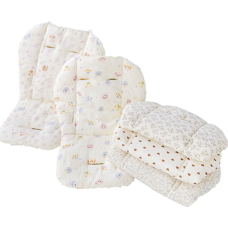 Cojín de asiento de cochecito de lana con puntos de felpa, cojín para silla alta, alfombrilla cálida para cochecito de bebé, accesorios universales antideslizantes de pelo suave - imagen 5