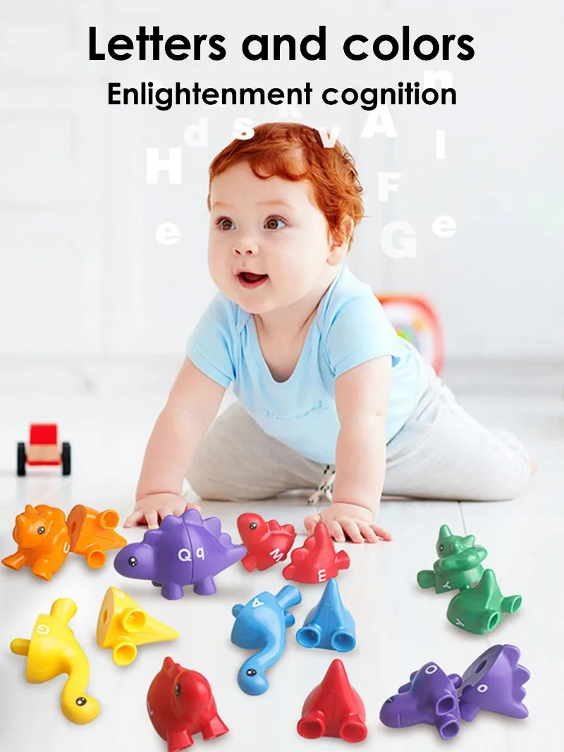 Dinosaurios con cubo de almacenamiento – Juego educativo Montessori