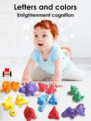 Dinosaurios con cubo de almacenamiento – Juego educativo Montessori