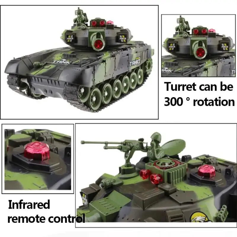 Tanque oruga RC teledirigido con luces para niños – Mando fácil - imagen 3