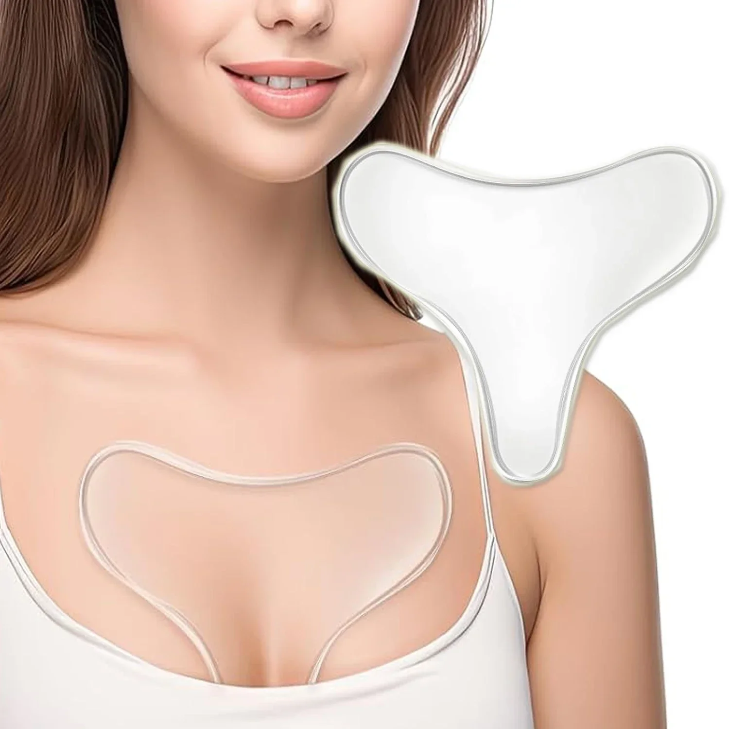 Parche de silicona reutilizable antiarrugas para escote – Efecto lifting