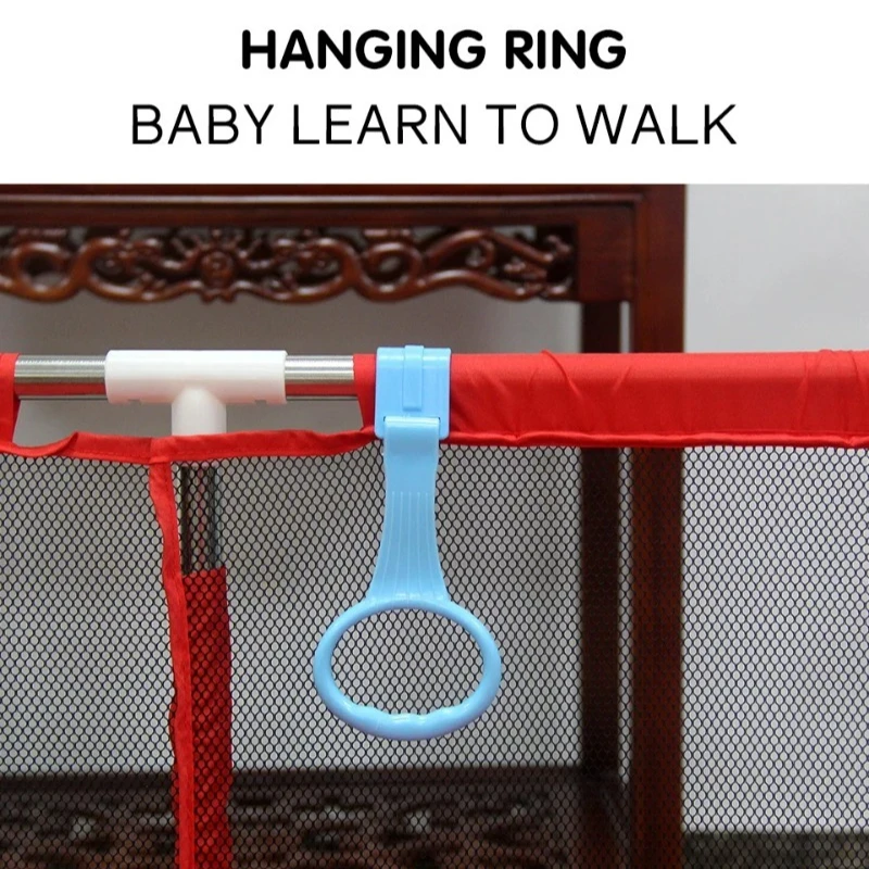 8 Uds. Anillos de tracción para parque infantil, colgantes de barandilla para cama de cuna de bebé, ganchos de uso General para niños pequeños, aprende a apoyar, anillos de mano para guardería - imagen 4