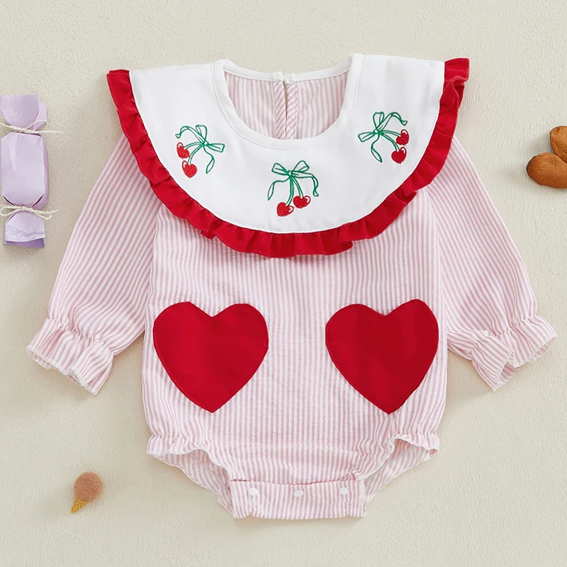 SUNSIOM 0-18 meses bebé niña pelele de burbujas manga larga cuello de muñeca estampado de rayas mono ropa de otoño para recién nacido