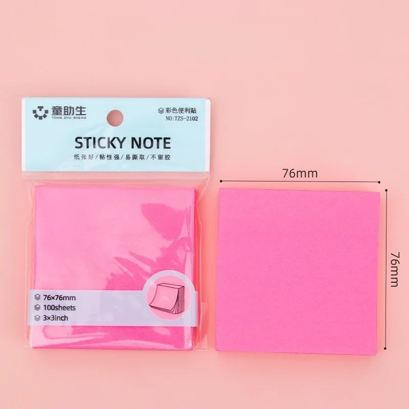 Bloc de notas fluorescente, notas adhesivas, suministros de papelería, accesorios de oficina, cuadernos, 100/400 hojas