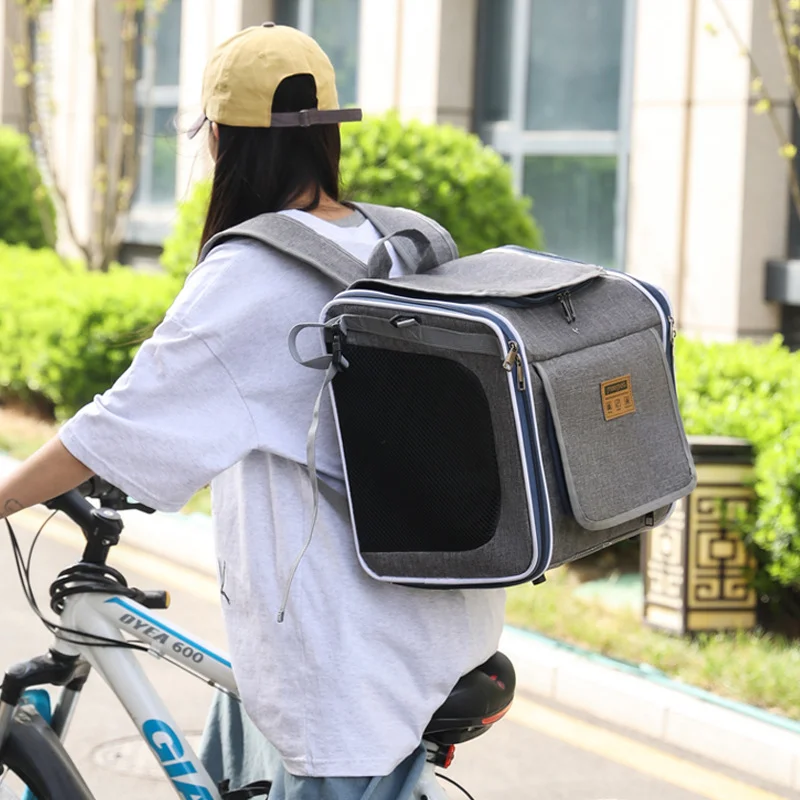 Mochila transportadora para mascotas portátil para gatos y perros, bolsa para transporte de bicicletas, bolsa para perros ​ Adecuado para transportar bicicletas y motocicletas. - imagen 4
