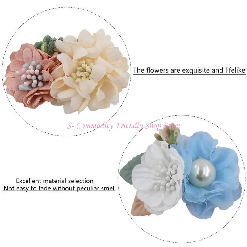 85AE 3 uds. Conjunto pinzas para cabello florales para niñas y niños, horquillas con Clip cocodrilo completamente y - imagen 3