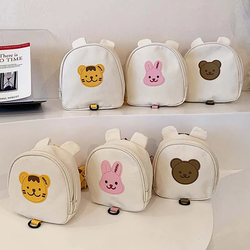 Mochila coreana para niños, bolsos redondos Kawaii para niñas, mochilas escolares para niños de guardería, bolso para niños pequeños con conejito de oso de dibujos animados - imagen 3