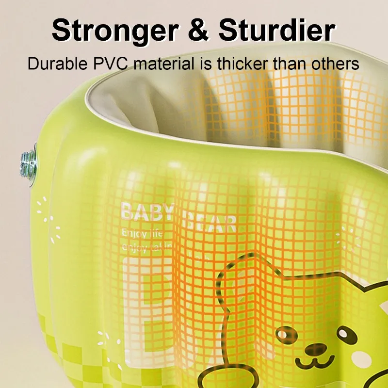 Bañera inflable para bebé, baño interior plegable para niños, bañera de ducha para sentarse o acostarse con base acolchada suave, portátil - imagen 3
