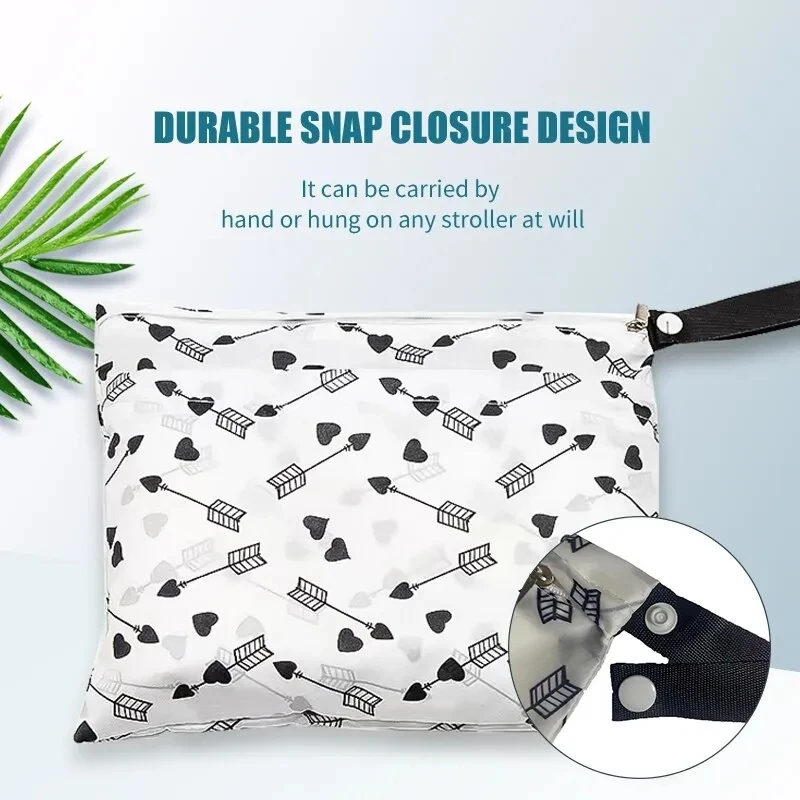 Bolsa impermeable para almacenamiento de pañales de bebé, bolso impermeable portátil con doble cremallera, húmedo y seco, 1 piezas - imagen 3
