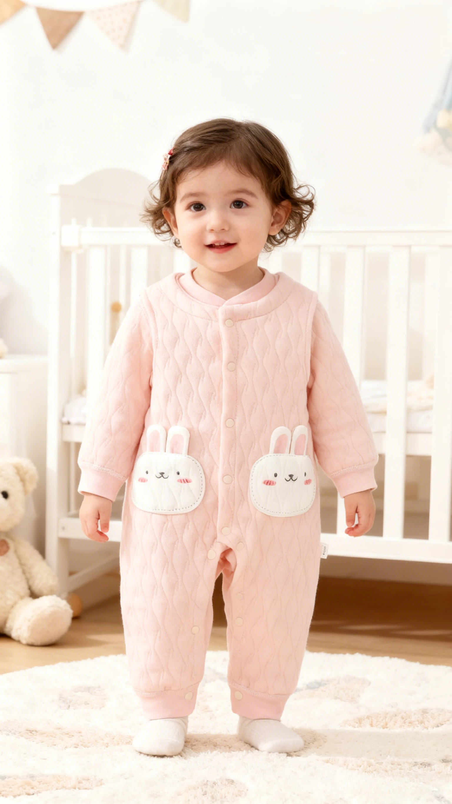 Mono de invierno unisex para bebé en algodón con estampado animalitos - imagen 5