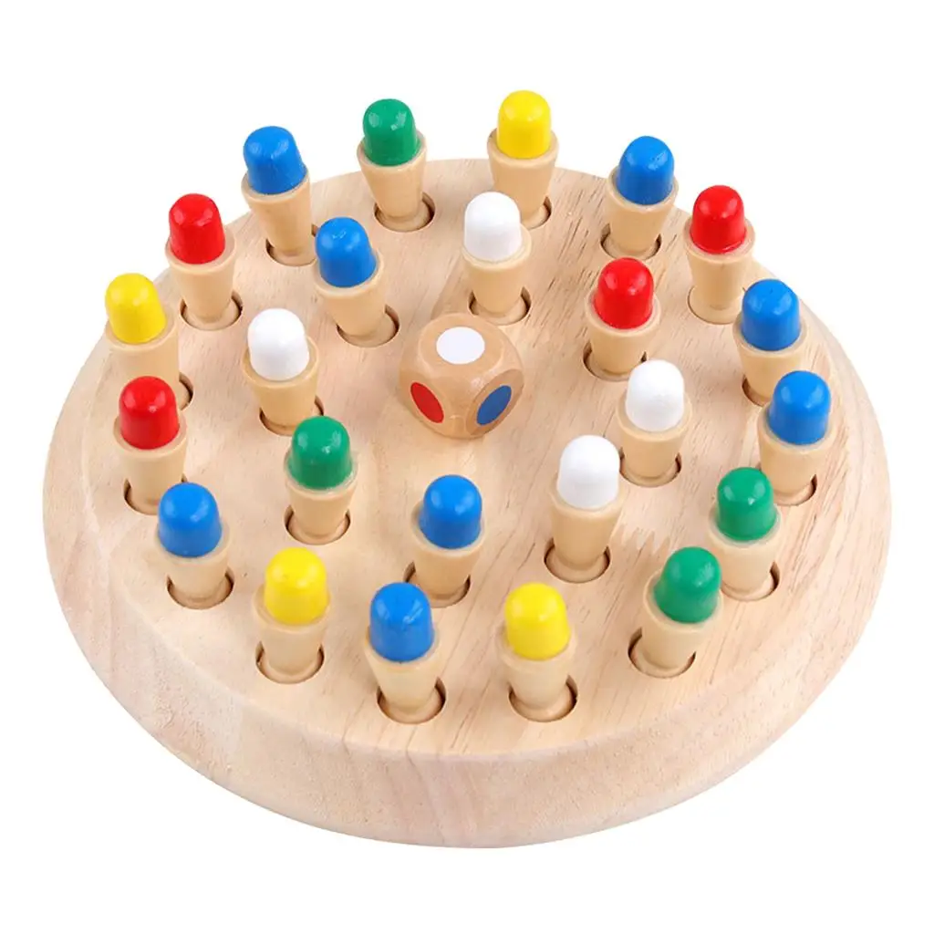 Wooden Memory Chess Memory Chess Funny Block Board Game Parent-Child Interaction Brain Teaser for 0-3 Years Old Kids