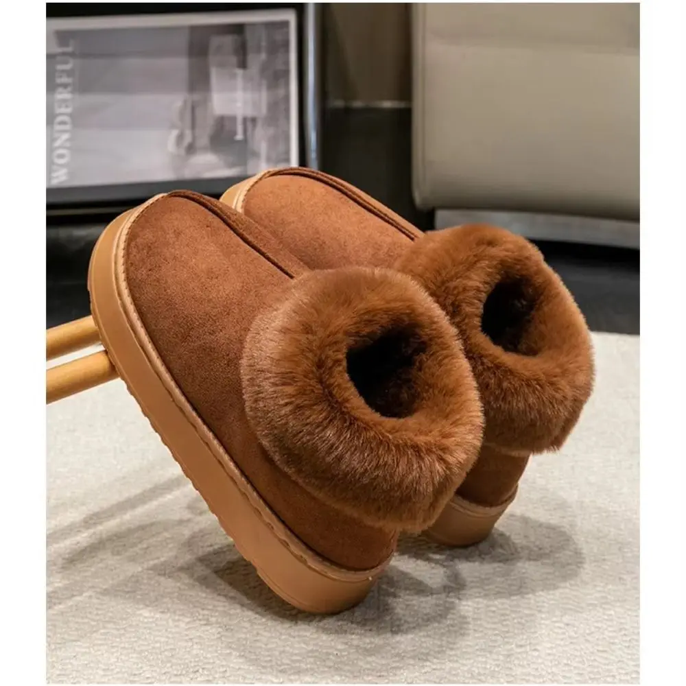 Nuevo Botas de nieve esponjosas, zapatillas suaves de piel sintética, zapatos cálidos de algodón antideslizantes, - imagen 2