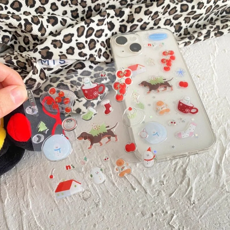 INS Pegatinas impermeables para niños - Cachorro y muñeco de nieve