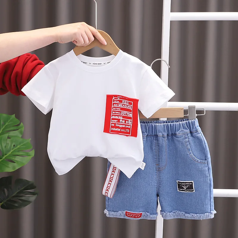 Ropa de verano para bebé y niña, camiseta con letras, pantalones cortos, conjunto de 2 piezas, chándal informal para niño pequeño - imagen 4