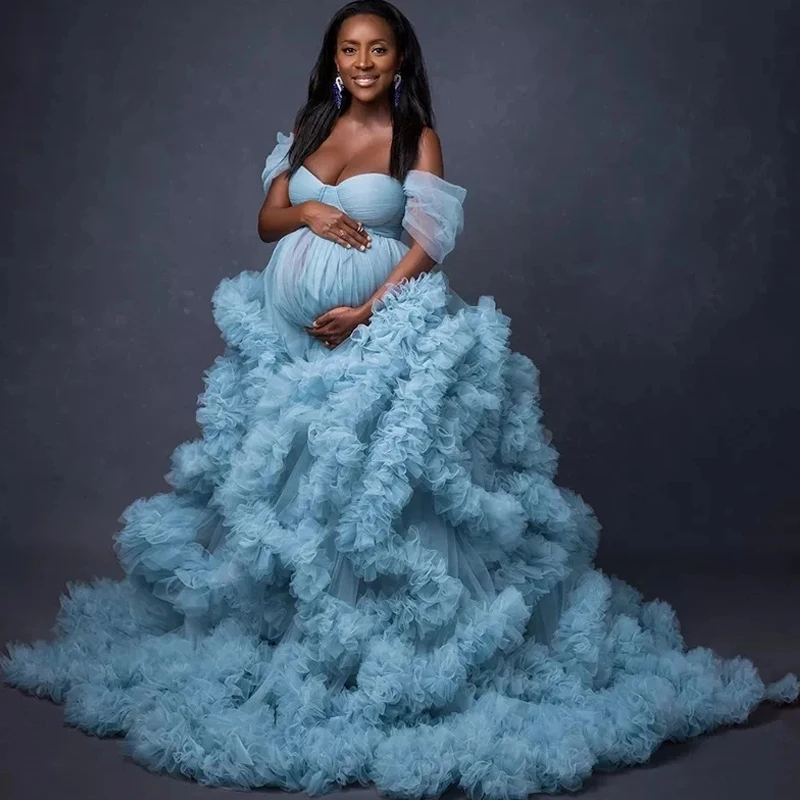 Vestido premamá de tul elegante y esponjoso