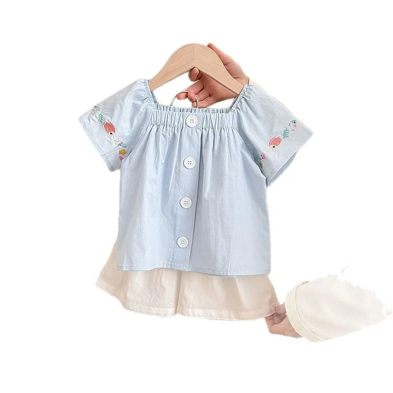 Conjunto verano para niña: camisa manga corta y pantalón corto - imagen 4