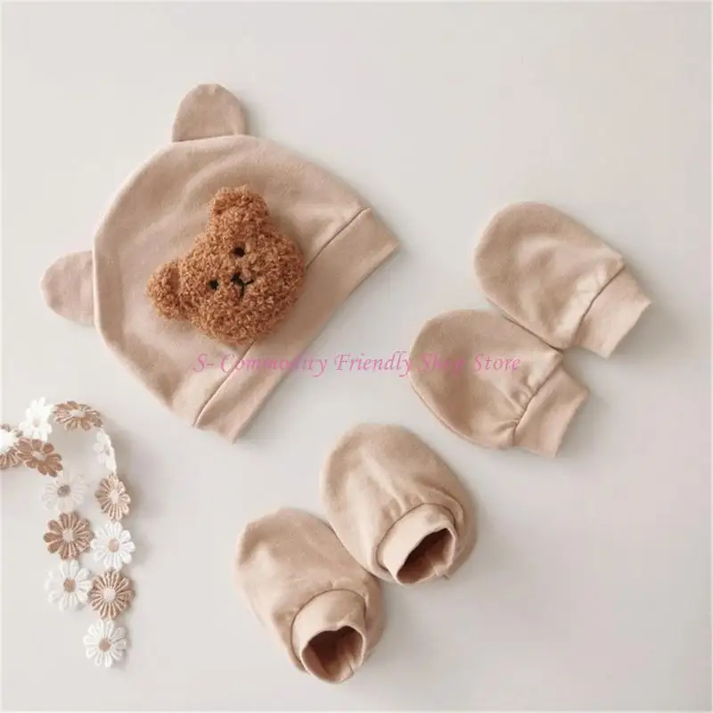 Gorro y guantes para bebé recién nacido – Cálidos accesorios fotografía - imagen 3