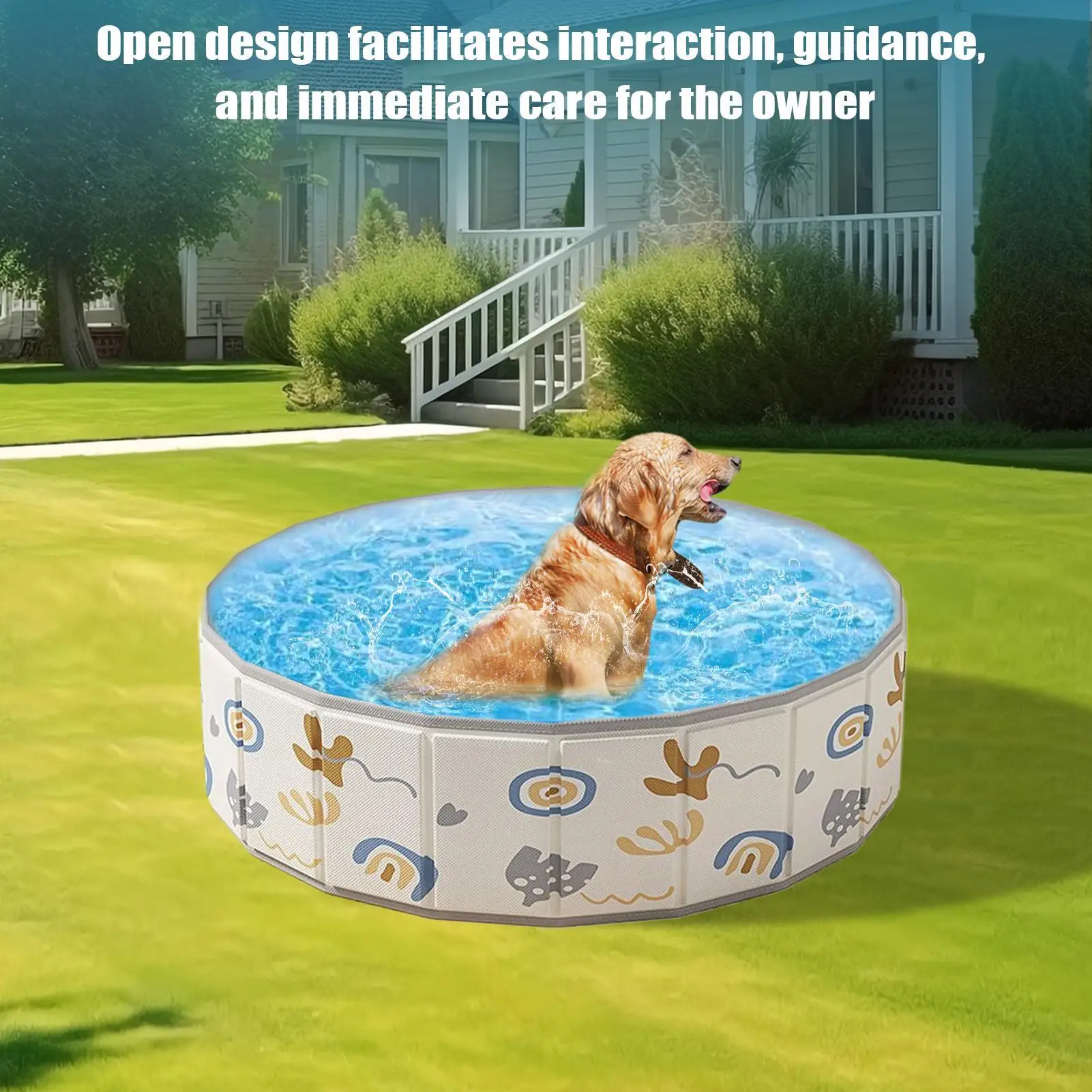 Piscina plegable infantil con fondo antideslizante para juegos acuáticos - imagen 3