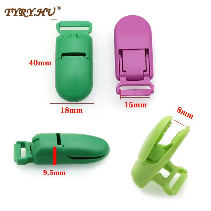 Clip para chupete de bebé de 15mm, Clips para chupete de plástico sólido, soporte para chupete infantil, soporte para pezones, abrazadera multicolor, juguete, 10 Uds. - imagen 3