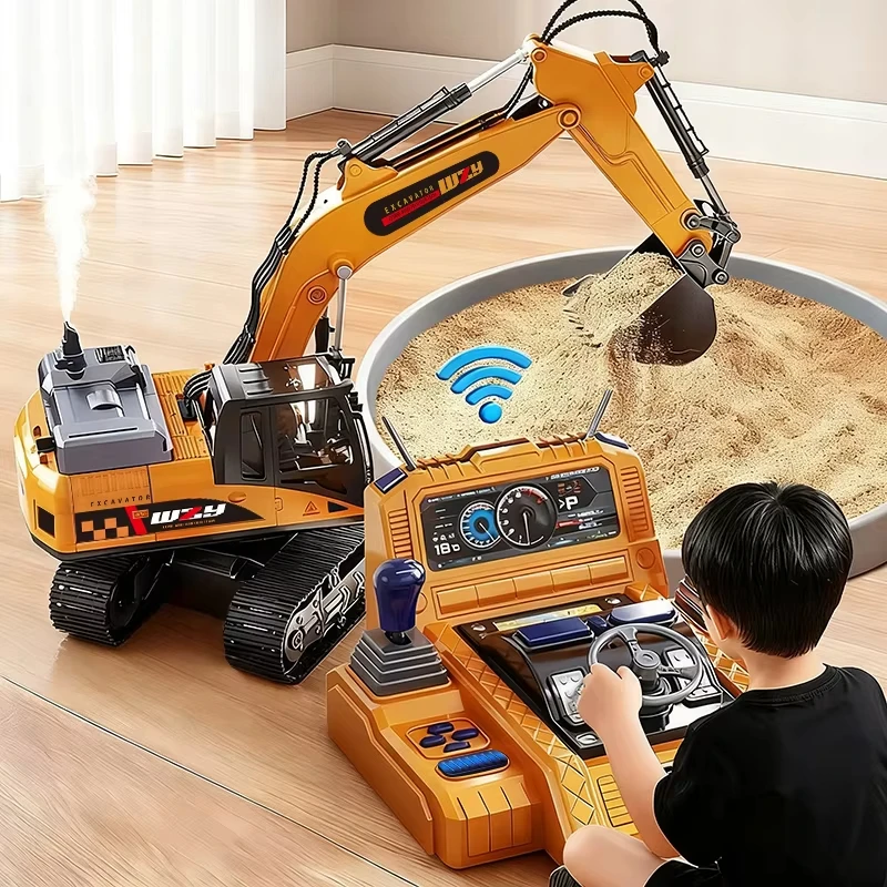 Camión excavador RC con luces y sonido para niños - imagen 3
