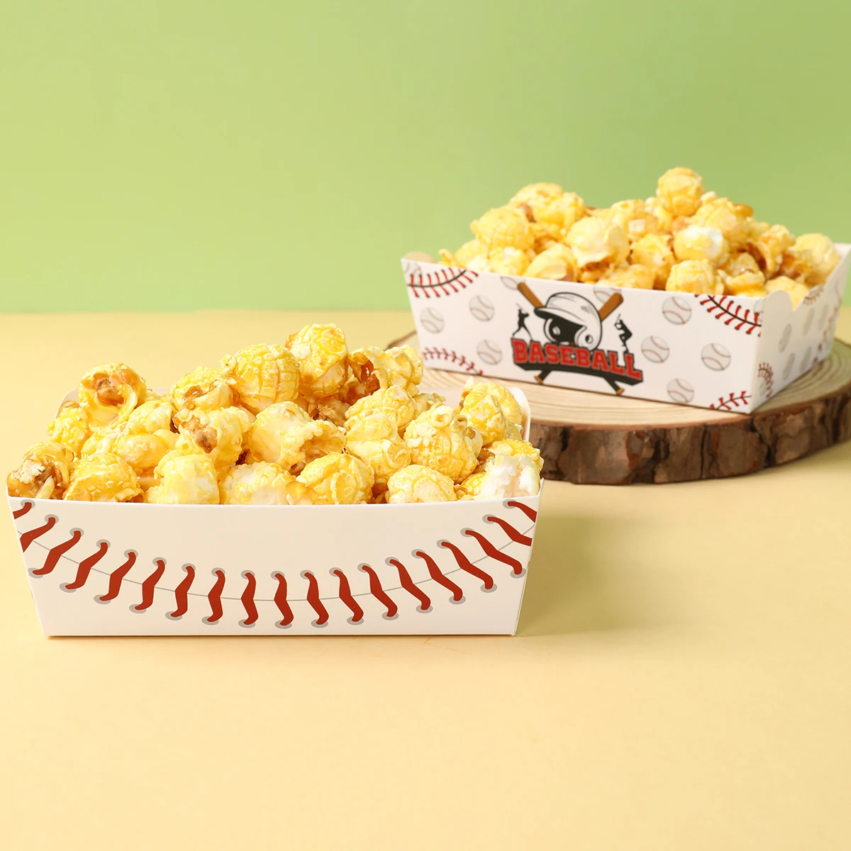 Bandejas de palomitas de maíz de papel para fiesta temática deportiva, bandejas de comida para fútbol, baloncesto, béisbol, decoración de fiesta deportiva, fiesta de cumpleaños, 12 Uds. - imagen 5