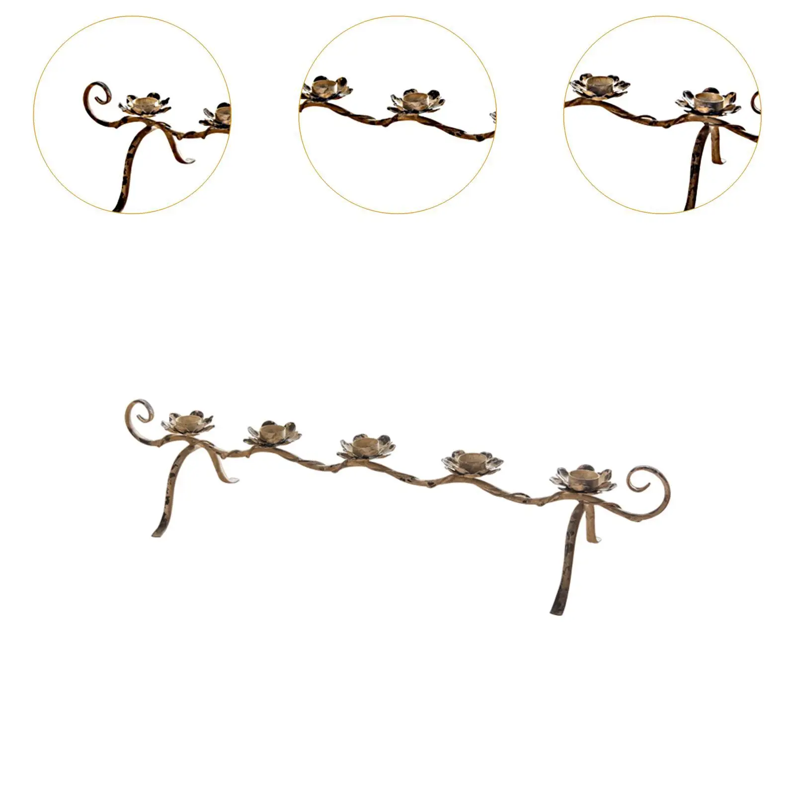 Portavelas candelabro de loto para centro de mesa, soporte de vela Retro, soporte de vela de Pilar para decoración del hogar y comedor - imagen 5