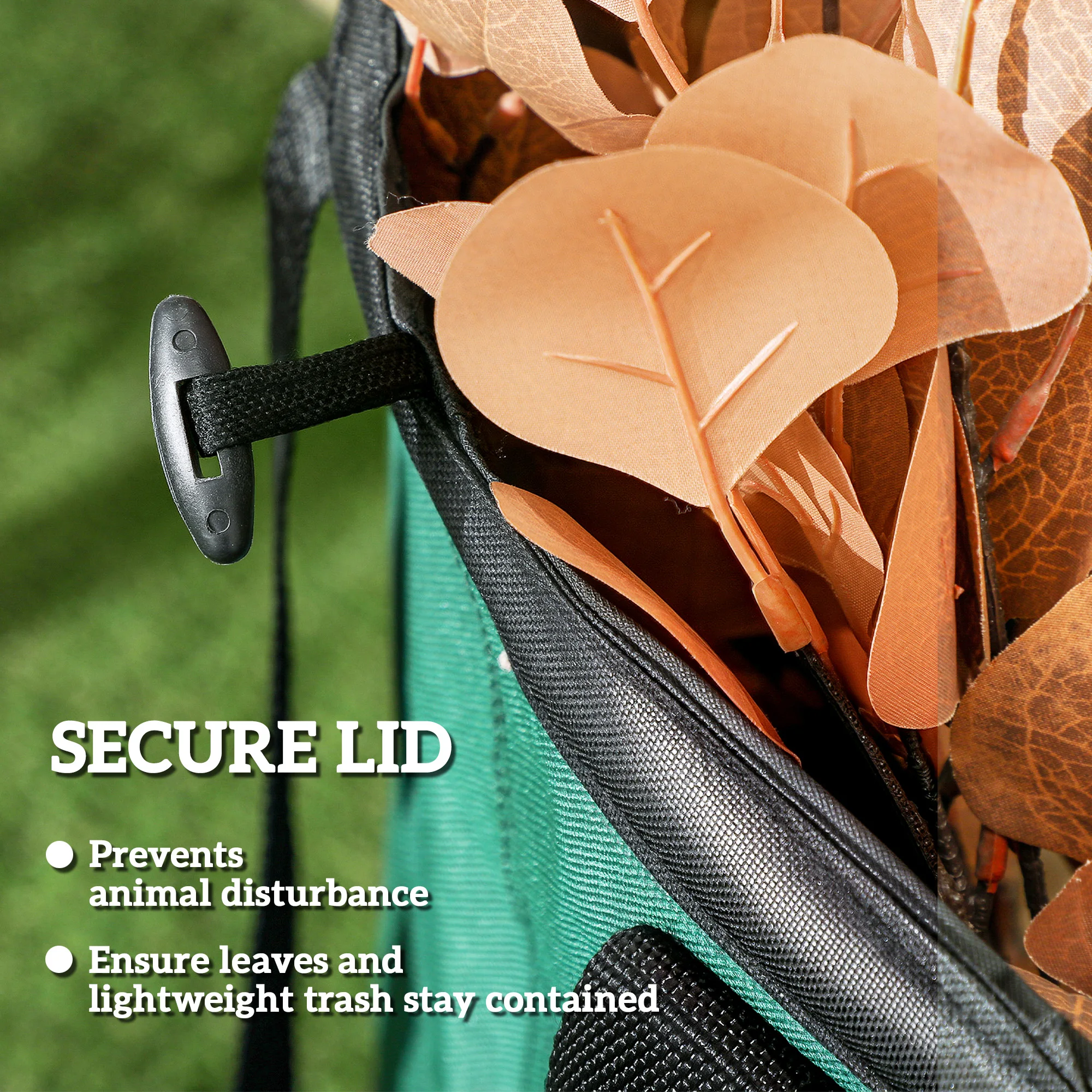 Outsunny Set de 4 Bolsas de Basura de Jardín 86L Bolsas para Residuos Resistentes con Asas Tapa con cremallera y Diseño Pop-Up Plegables y Reutilizables - imagen 5