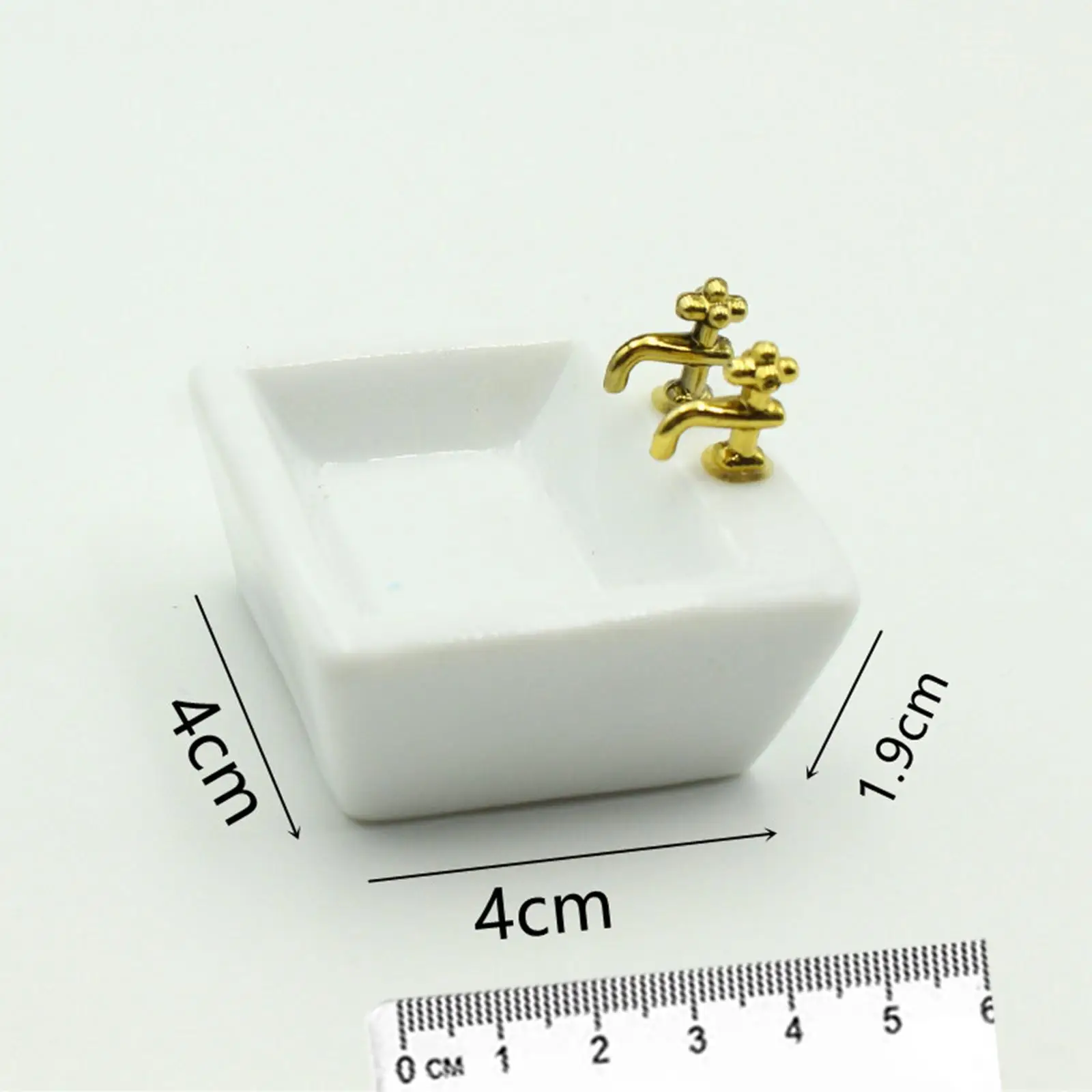1/12 Dollhouse Simulation Washbasin Miniature Furniture Life Scene Mini Ceramic Washbasin for Dollhouse Decor Accessory
