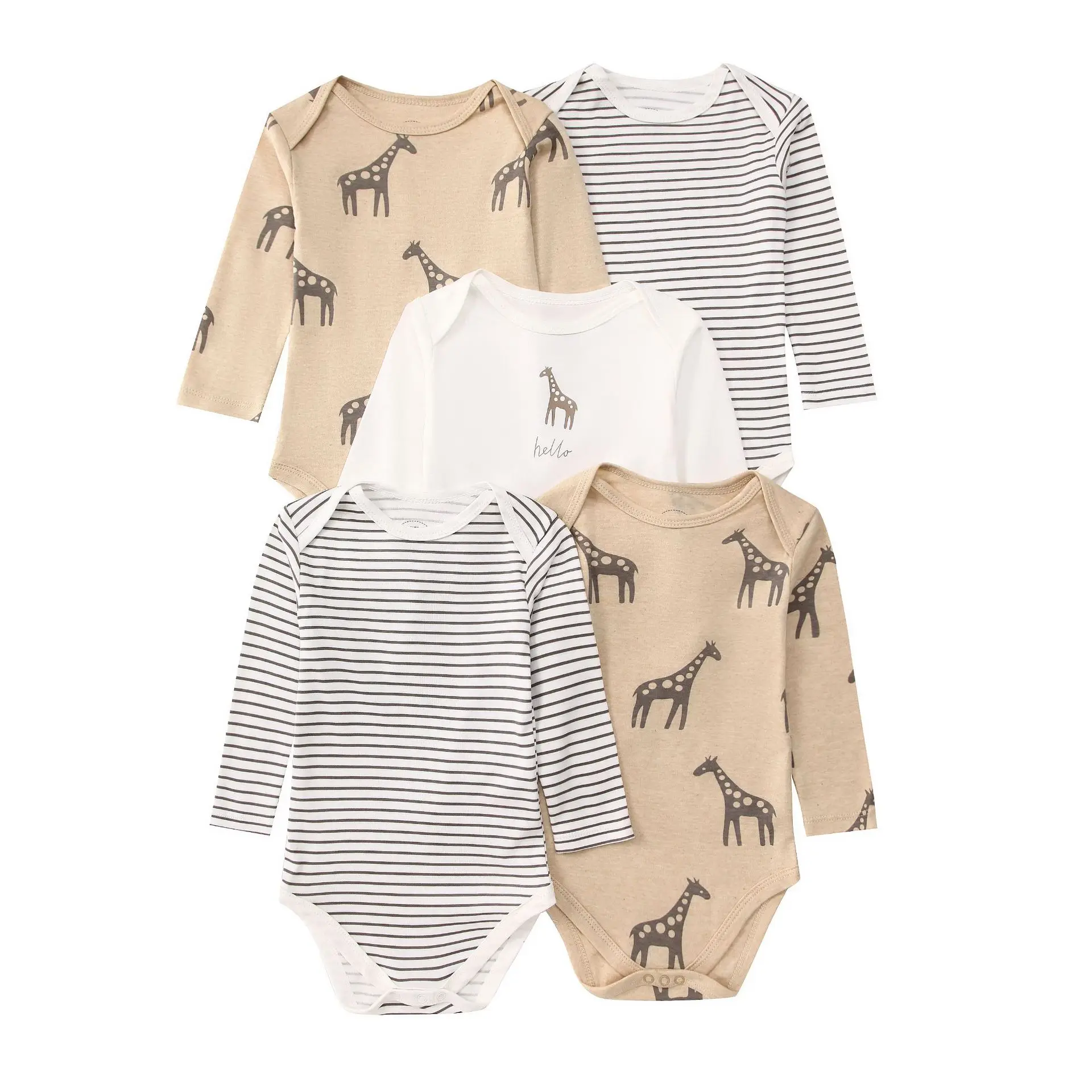 5 unids/lote 100% monos suaves de algodón para bebé de manga larga para recién nacido, ropa para bebé, monos infantiles, ropa para bebé, regalos para Baby Shower