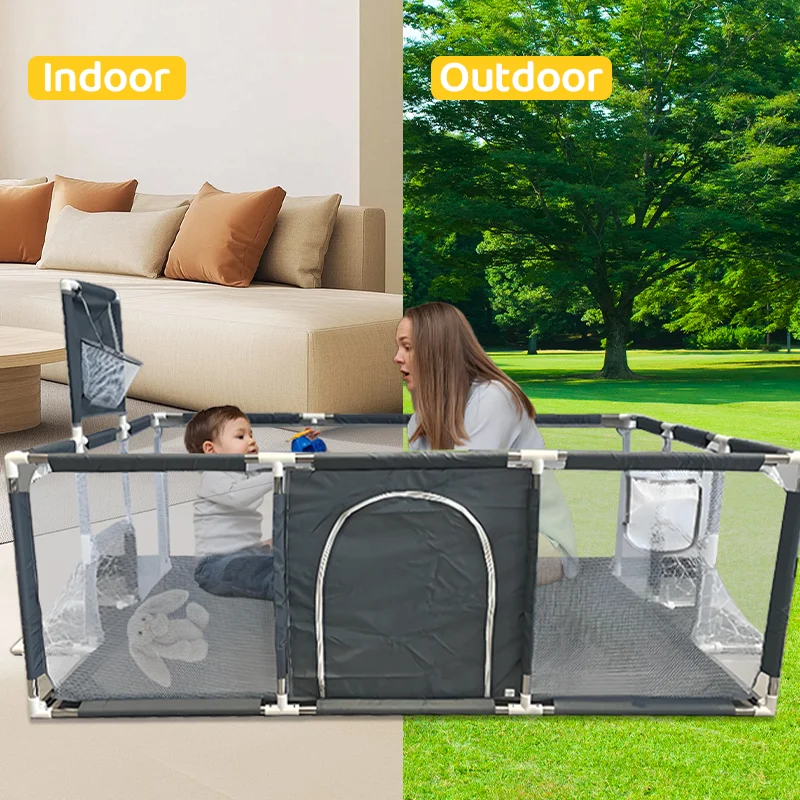 Parque infantil para bebés con protector de espuma: gran centro de actividades para niños pequeños, valla de seguridad interior con piscina de bolas extraíble y zona de juegos - imagen 5