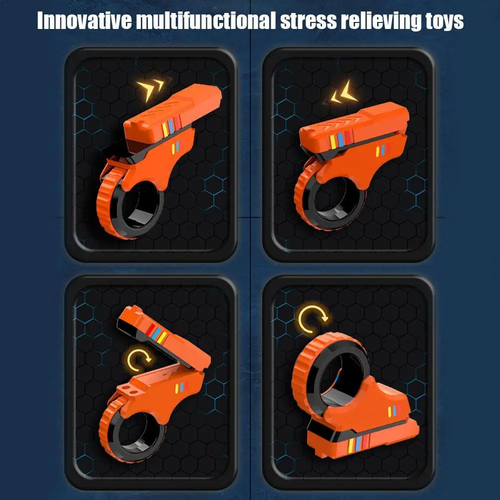 Deslizadores de dedo giratorios Fidget Toy Oficina alivio de presión deslizador trinquete dedo Fidget 3D impreso Fidegt ToysFingertip texturizado