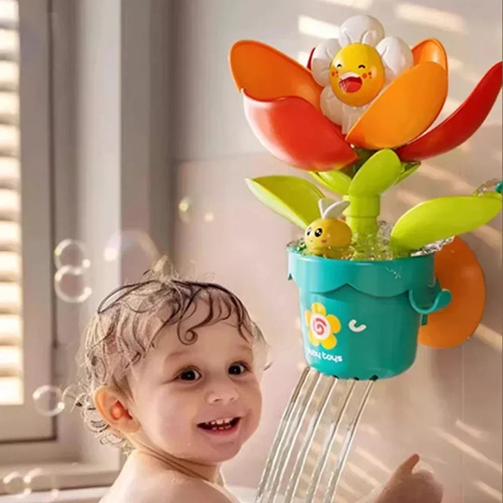 Divertido juego de agua para niños, juguete de baño, girasol, ducha de baño, rociador de agua, juguete para bañera, rociador de agua divertido, juguete para regalo