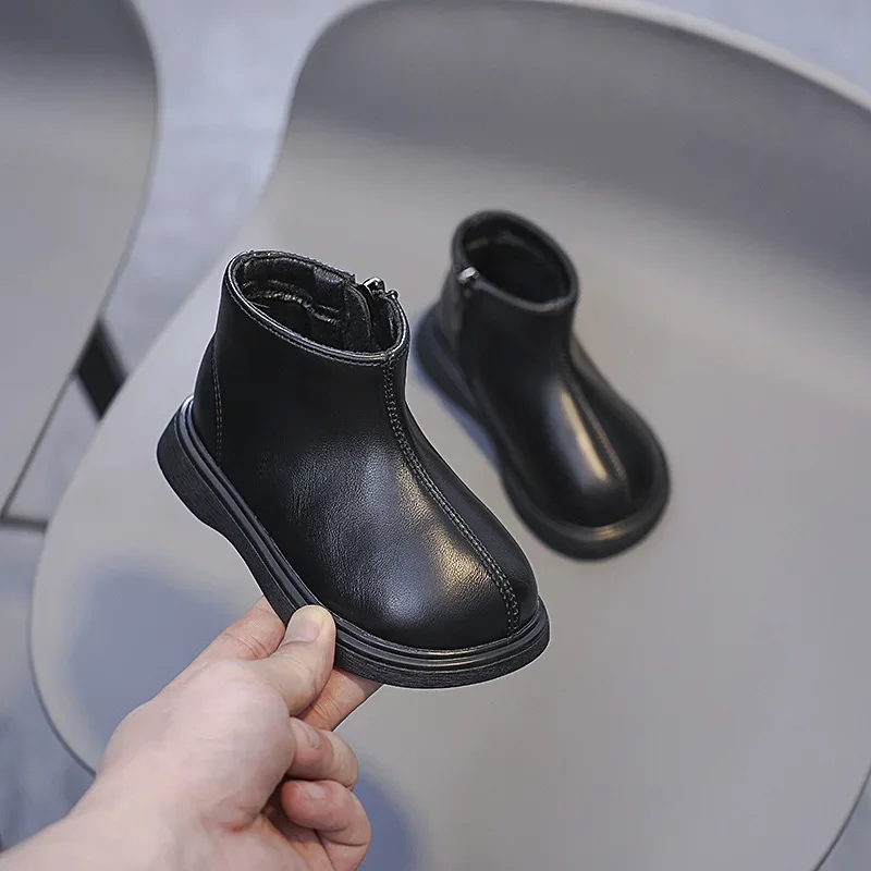 Botas de Otoño Invierno para niñas, zapatos de exterior para niños, impermeables, a prueba de viento, antideslizantes, suela blanda, botines antideslizantes para niños pequeños - imagen 2