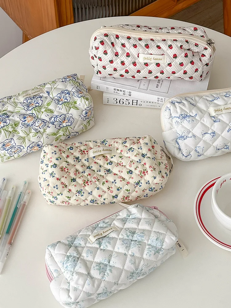 Estuche de lápices de flores Vintage, caja de bolígrafos, bolsa de gran capacidad para estudiantes, suministros escolares, regalo - imagen 2