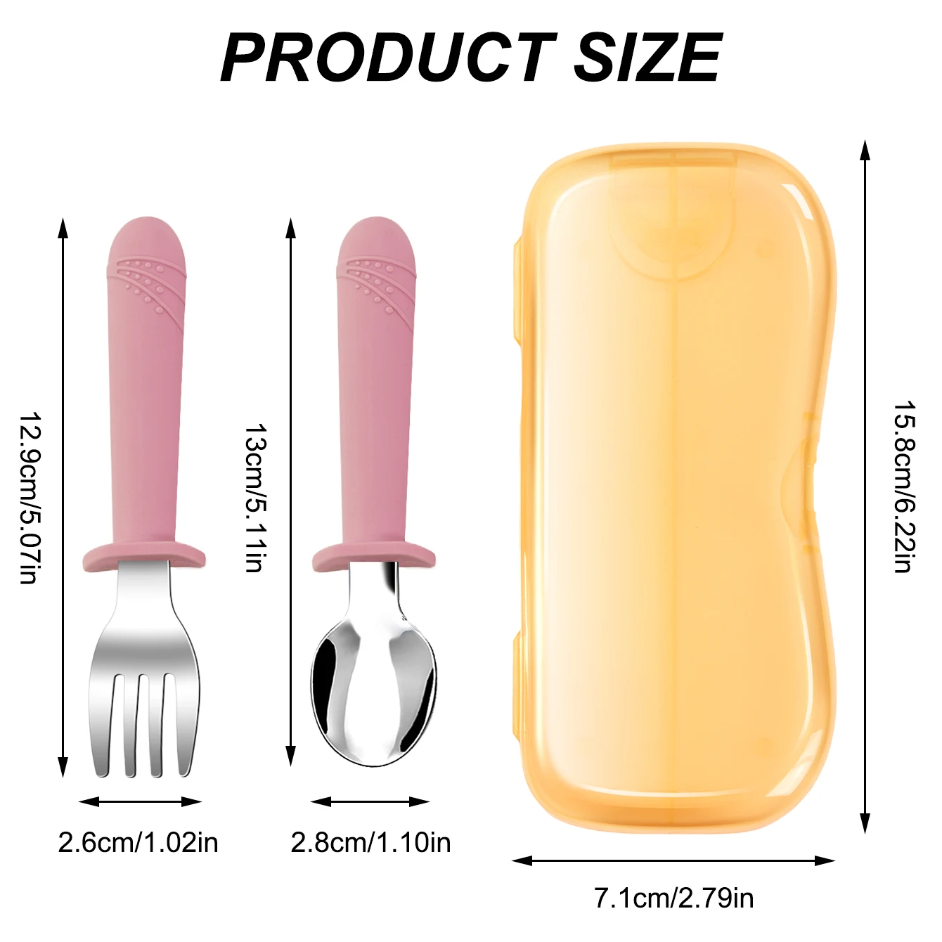 Cubiertos de silicona para bebé con cuchara y tenedor - imagen 2