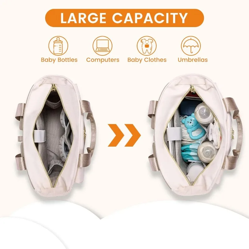 Mochila multifuncional para pañales, bolsa de maternidad impermeable de gran capacidad con bolsillos aislados, organizador de viaje para mamá y bebé - imagen 3