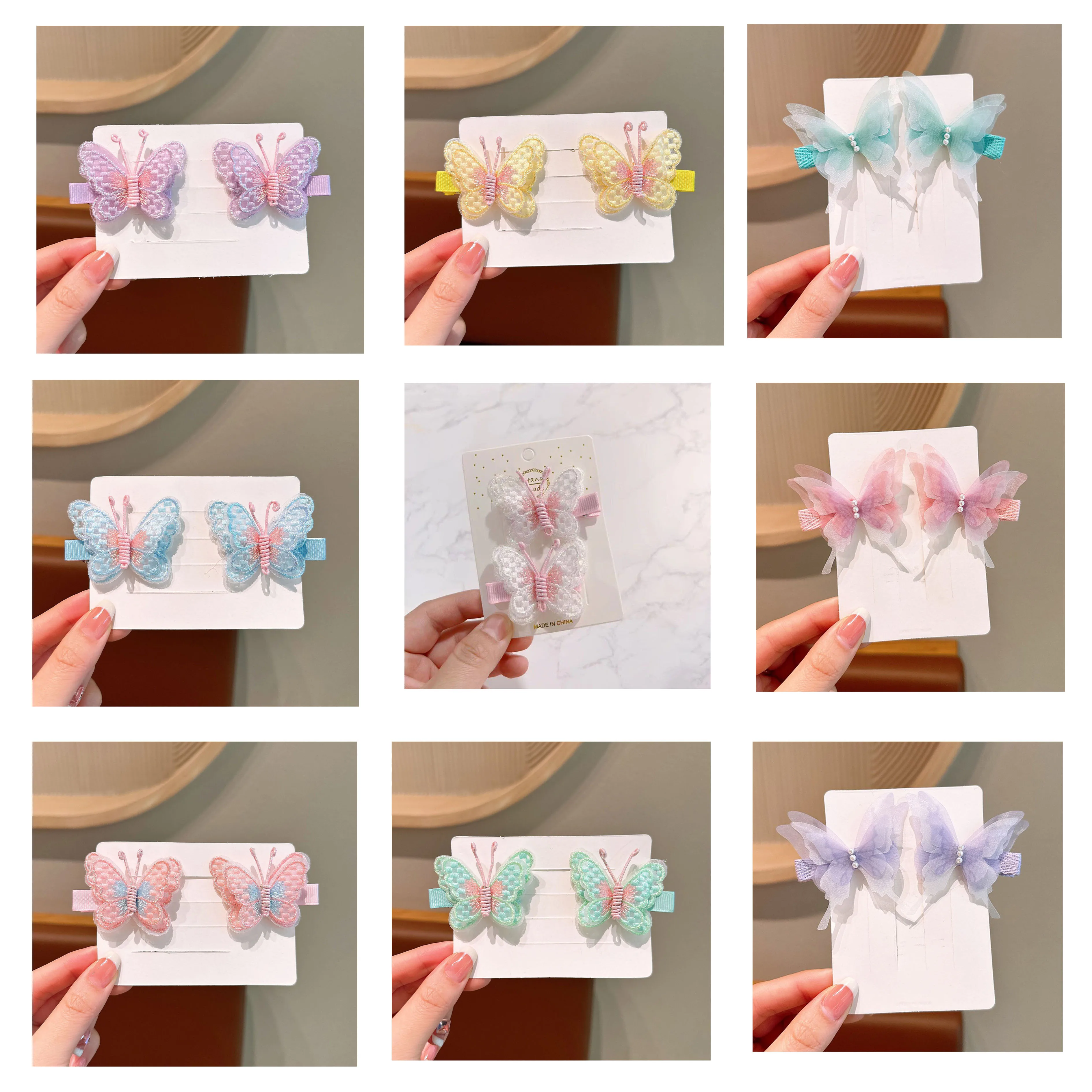 Pinzas para el cabello para bebé, horquilla de mariposa para niño, horquilla bonita de tela para bebé, accesorios para el cabello para niña pequeña con perlas para niña