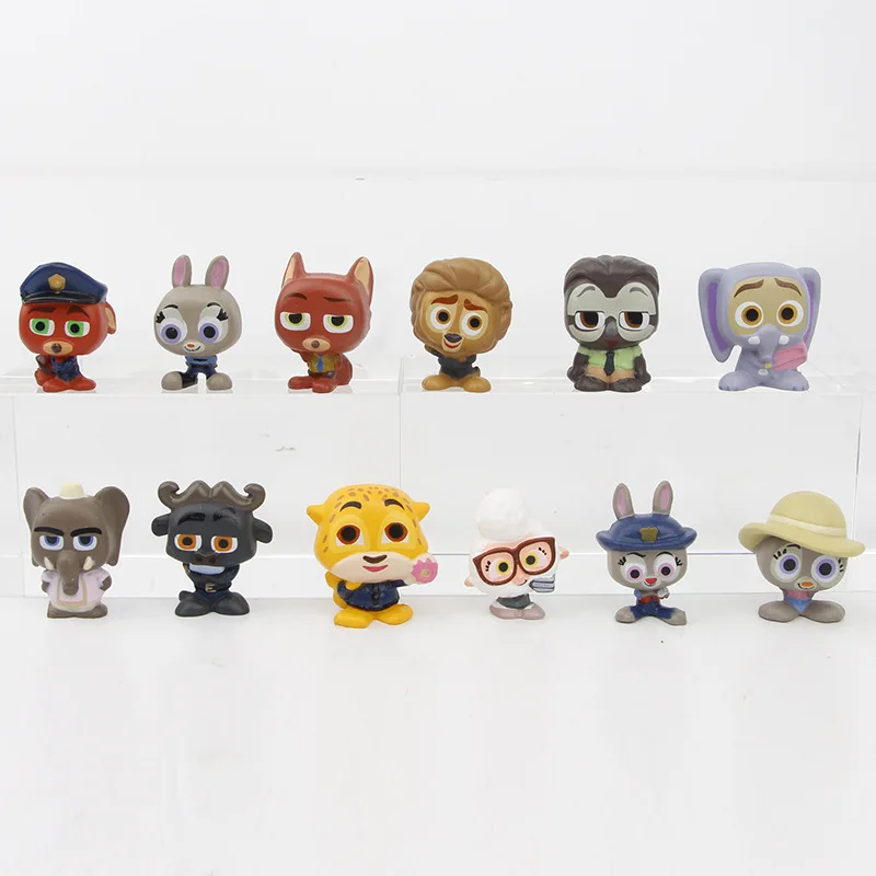 12 unids/set Zootopia 2 figuras de acción de animales Judy Hopps Nick Wilde dibujos animados periférico adorno de escritorio colección regalo de cumpleaños