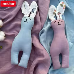 Nueva toalla cómoda de conejo de dibujos animados para bebé, manta de algodón de bambú, muñecas suaves para dormir para recién nacidos, toalla tranquilizadora para dormir a la moda para niños