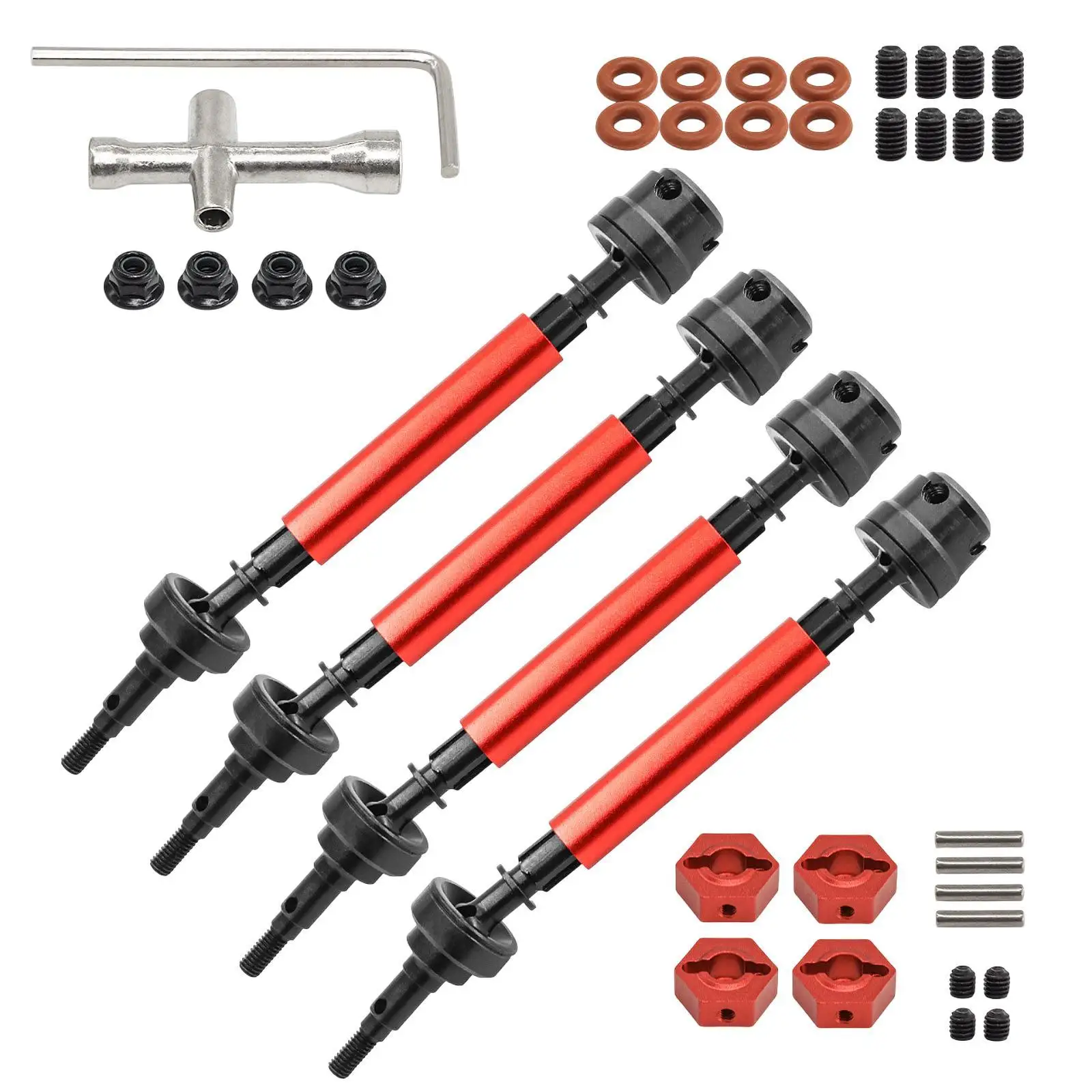 4Pcs CVD Front & Rear Drive Shaft RC Car Upgrades Parts DIY Modified Assembly Drive Shaft Axles for 1:10 Sacle Car Hobby