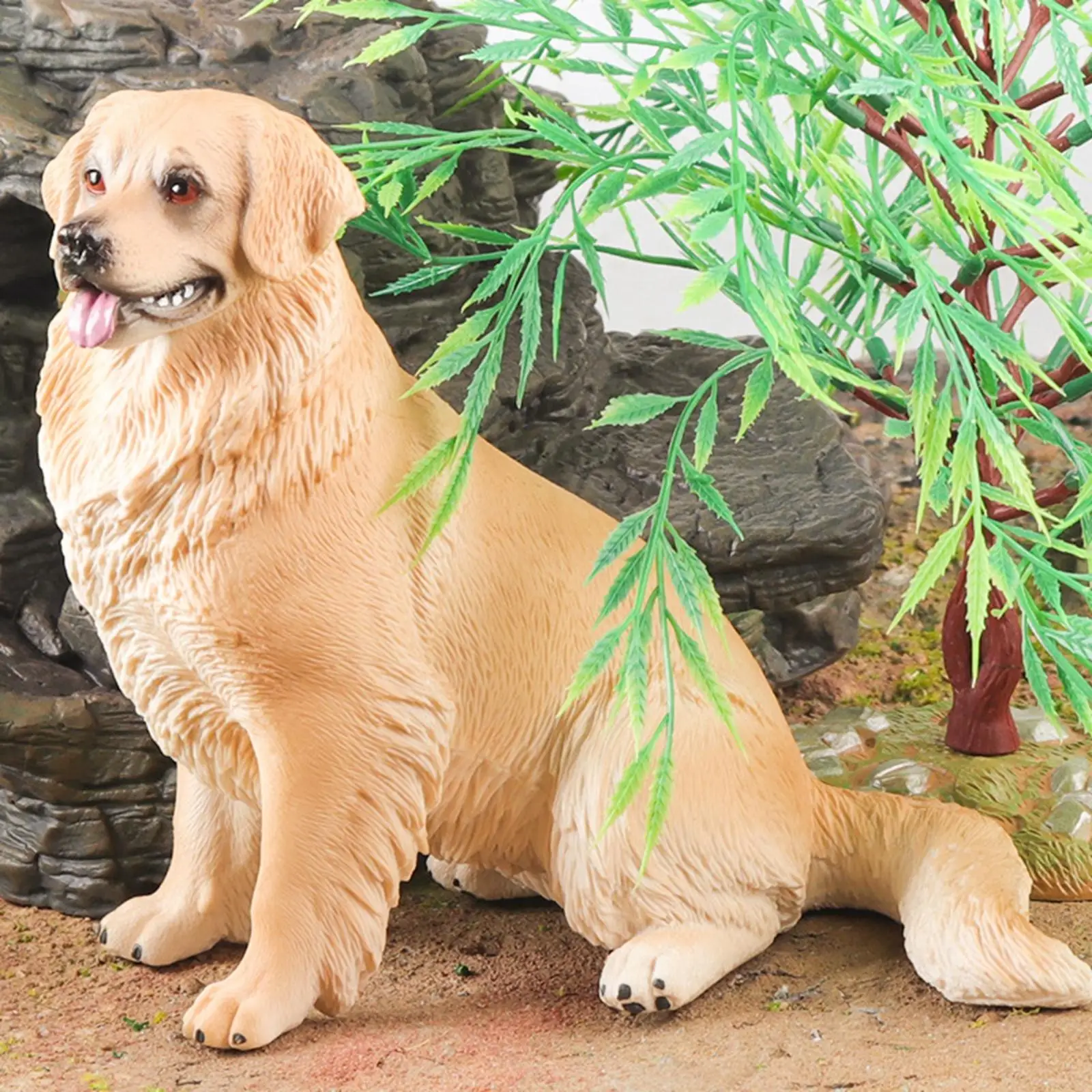 Realistic Dog Figurine Animal Toy Miniature Toys Home Car Decoration Sculpture Gifts Model Ornament Collectible Dog Statue