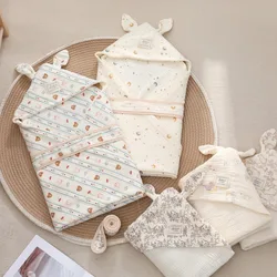 Manta envolvente para recién nacido de gasa de algodón 100% de 4 capas, manta envolvente para bebé de dibujos animados, manta receptora transpirable para Hospital