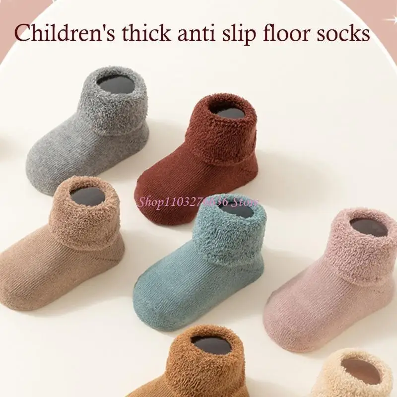 Calcetines térmicos de algodón peinado con suela antideslizante para niños - imagen 5