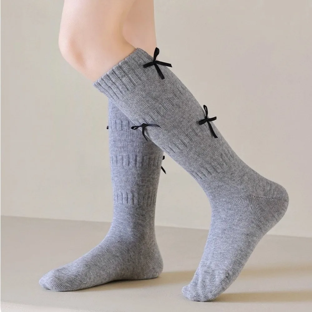 Calcetines largos cálidos de Color sólido para niñas, calcetines transpirables con agradable arco, calcetines largos de estilo coreano de 1 a 5 años - imagen 2