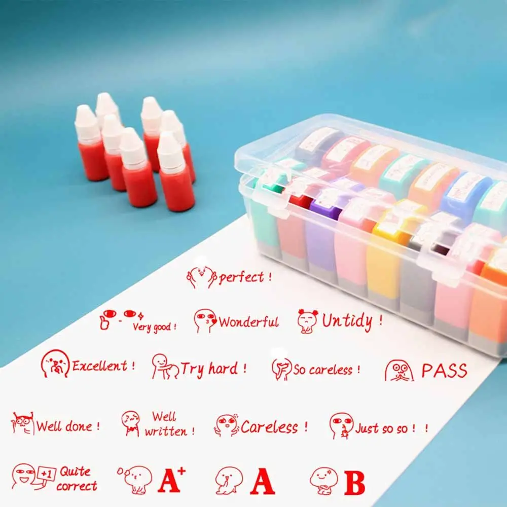 Sellos de juguete, sellos de dibujos animados, estampador de álbum de recortes, capítulo fotosensible, sello de comentario, sello de enseñanza, sello de recompensa de estímulo - imagen 4