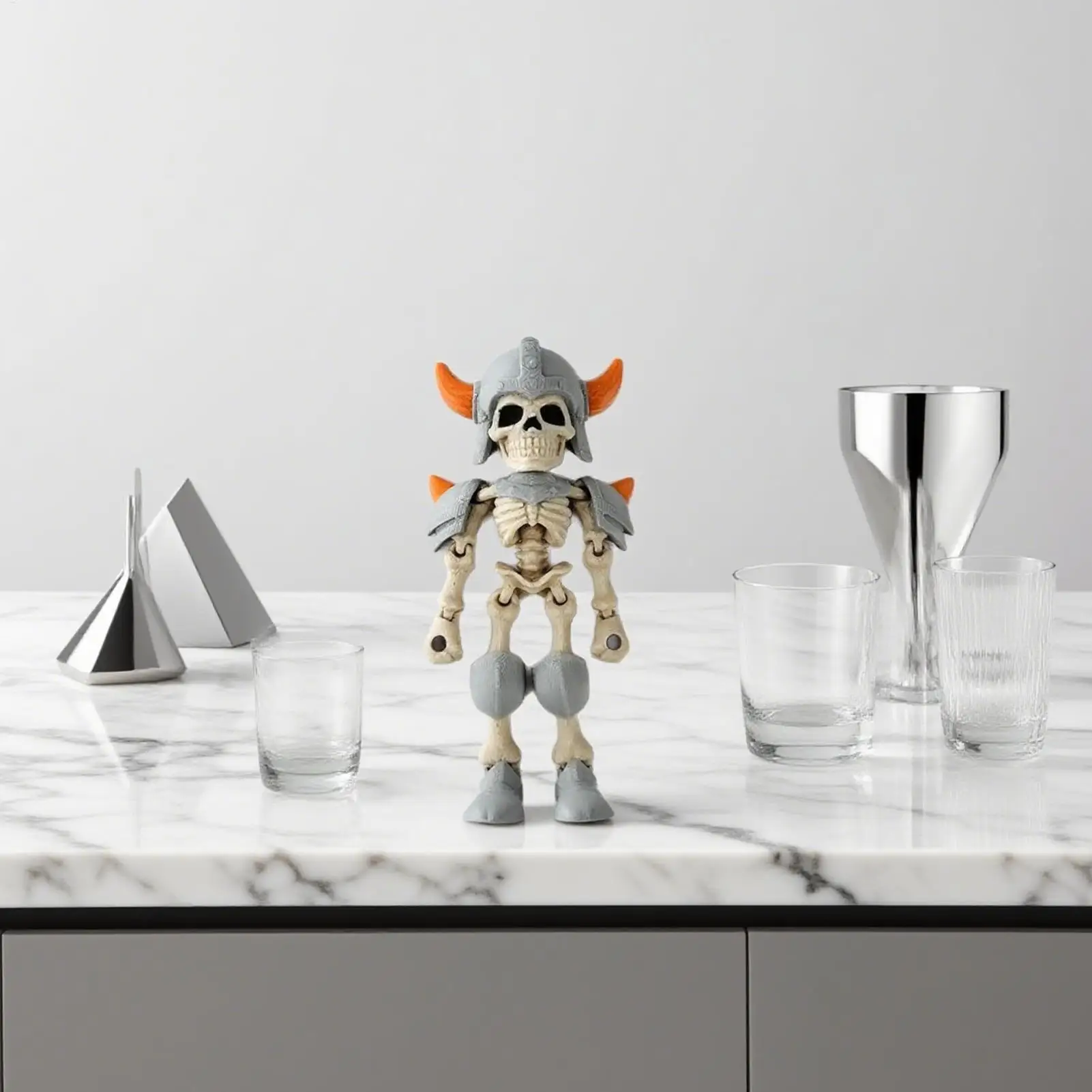 Miniaturas de esqueleto con estampado 3D, esqueleto móvil multiarticulado, estatuilla móvil, juguete impreso en 3D para colección de colegialas, viajes - imagen 3