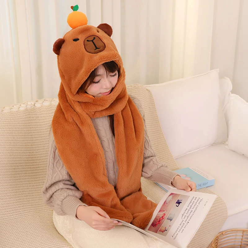Bufanda y sombrero capibara súper suave para niña – Invierno - imagen 2