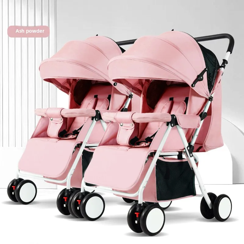 Coche de paseo doble plegable con capota extensible y suspensión - imagen 4